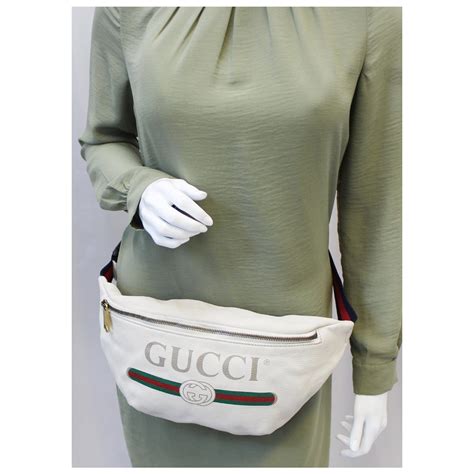 gucci white leather bum bag|gucci black handbags leather.